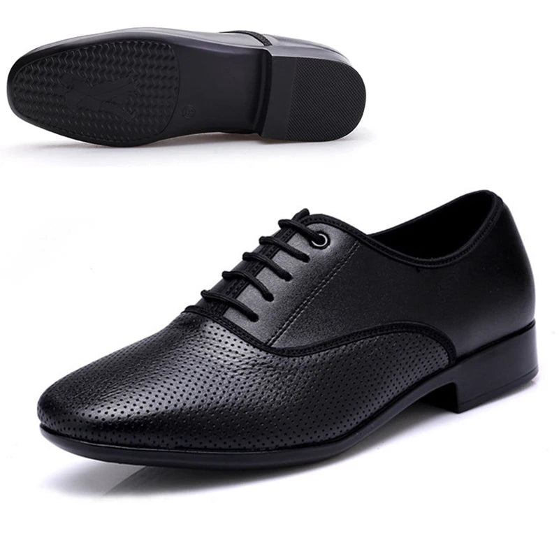 Leather Men Dance Shoes Sports Square Shoe for Men Adult Soft Dance Latin Shoes Modern Waltz Male Sneakers Increase