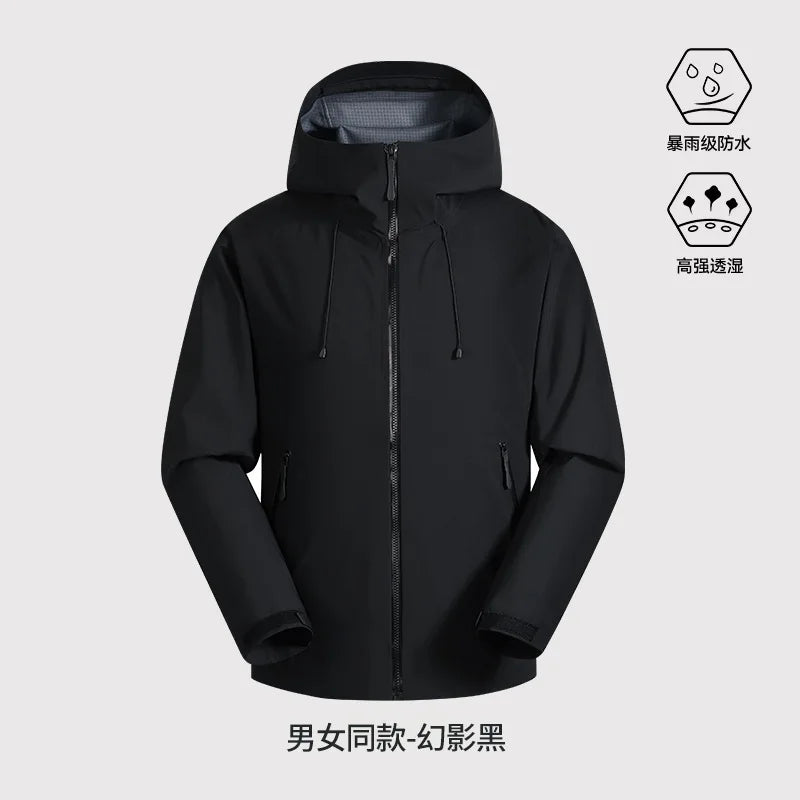 All-Weather Waterproof Hiking Jacket, High Breathability Mountaineering Coat for Men & Women
