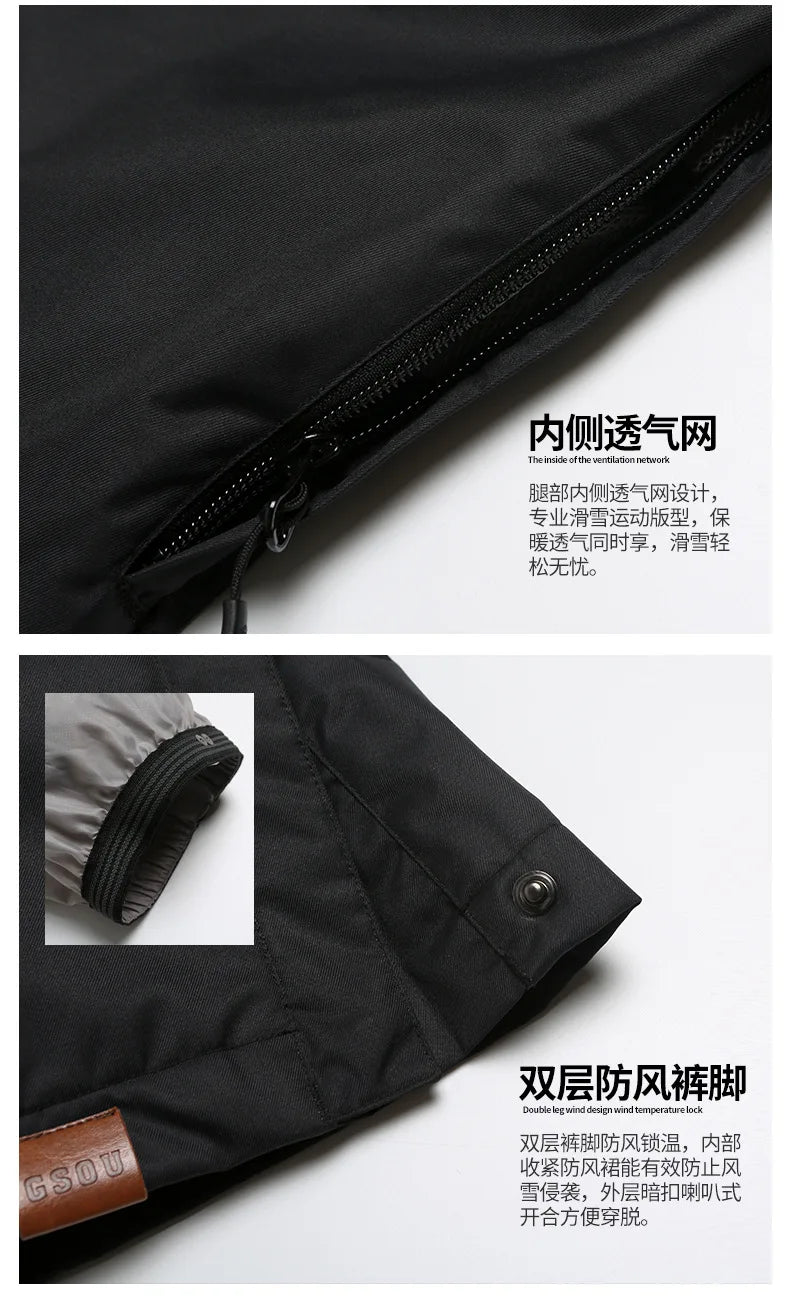 Gsou-Outdoor Hiking Trousers for Women, Snow Ski Pants, Waterproof, Free Breath, Long, Thick, Warm, Winter, New, 2024