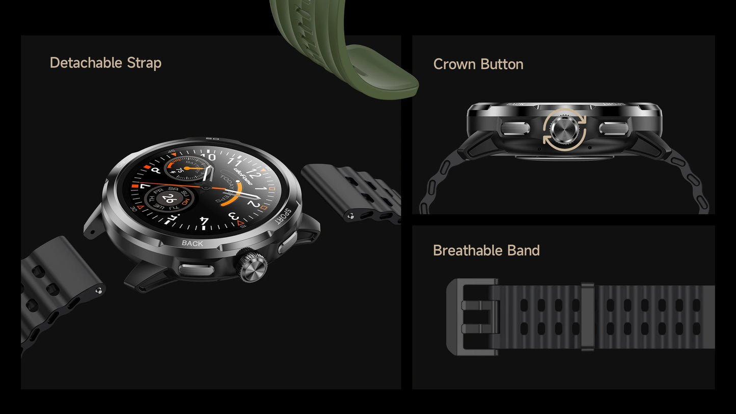 Ulefone Armor Watch Pro Smartwatch 1.5" AMOLED Display, Built-in GPS, Heart Rate Monitor, Sports Smart Watch for Men & Women