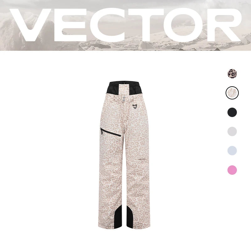 VECTOR Men Women 3L Cotton Ski Jacket Ski Pants Warm Windproof Winter Overalls Waterproof Outdoor Sports Clothing Snowboard