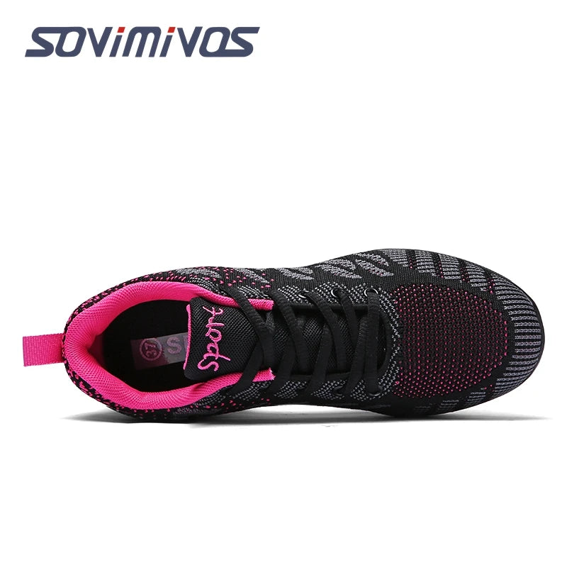 Breathable Dance Sneakers Woman Man Black Red Air Mesh Split-sole Square Dance Salsa Dancing Shoes Girls Ladies Sports Shoes