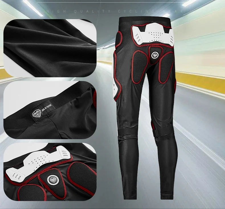 Sulaite Summer Breathable Motorcycle Armor Pants Men Women Motocross Impact Pants Riding Trousers Elastic Lycra Fabric