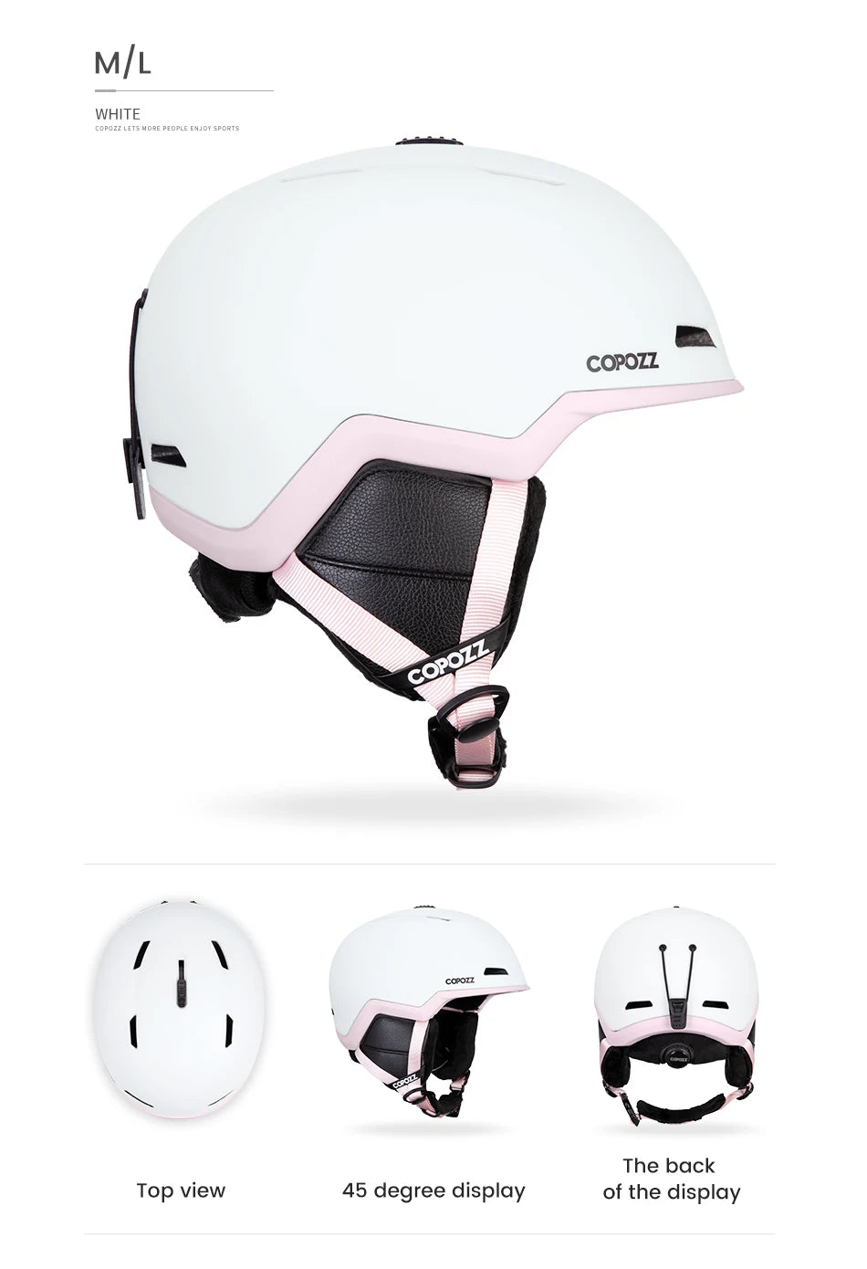 COPOZZ Ski Helmet Half-covered Anti-impact Skiing Helmet For Adult Men Women Ski Skateboard Snowboard Safety Helmet Female Male