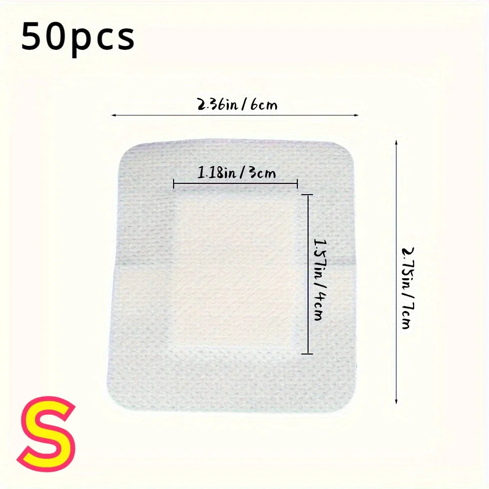 50pcs Large Size Hypoallergenic Non-woven Medical Adhesive Wound Dressing Band Aid Bandage Large Wound First Aid Health Patch