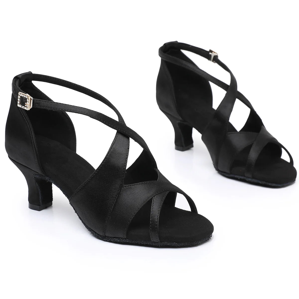 Latin Dance Shoes For Women Adults Soft Satin Breathable Sneakers Performance Shoes Cha Cha Fashion Social Dance Shoes Satin