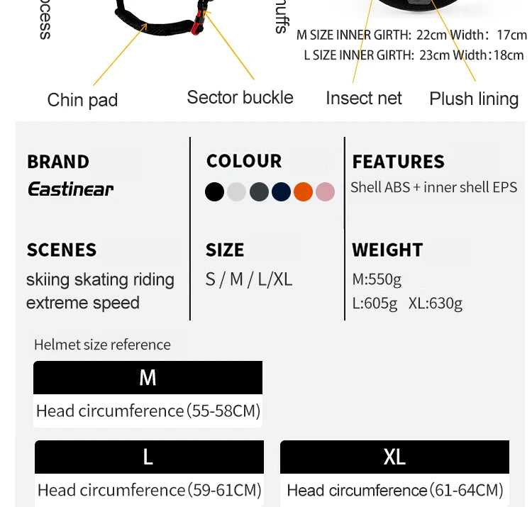 Eastinear Ski Helmet Ski Goggles Helmet Integrated Warm and Anti-collision Outdoor Ski Safety Equipment for Adults and Children
