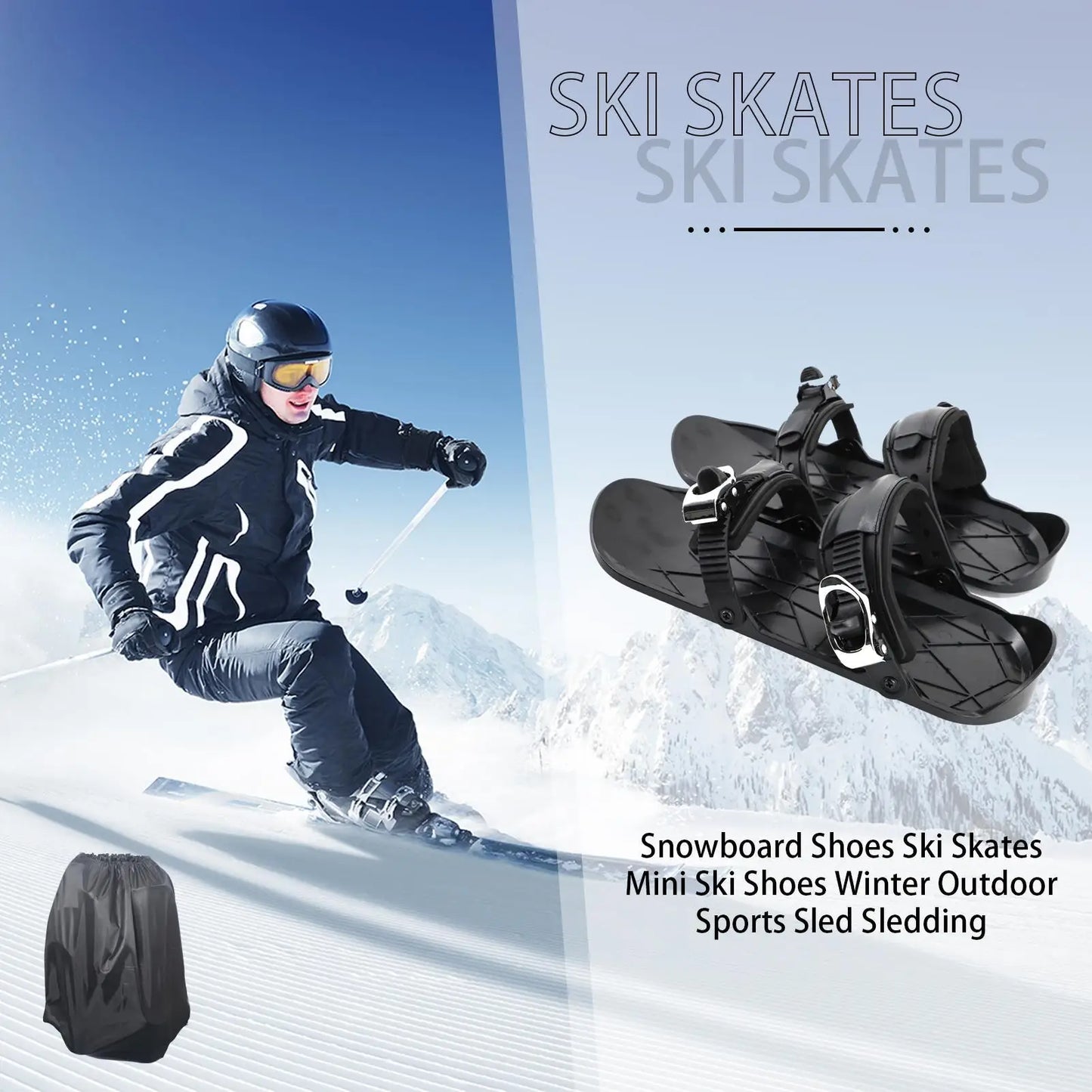 Snowboarding Skates Adjustable Skiing Snowshoe for Women Breathable Winter Snowshoes for Cold Weather Practice Travel Men Adults