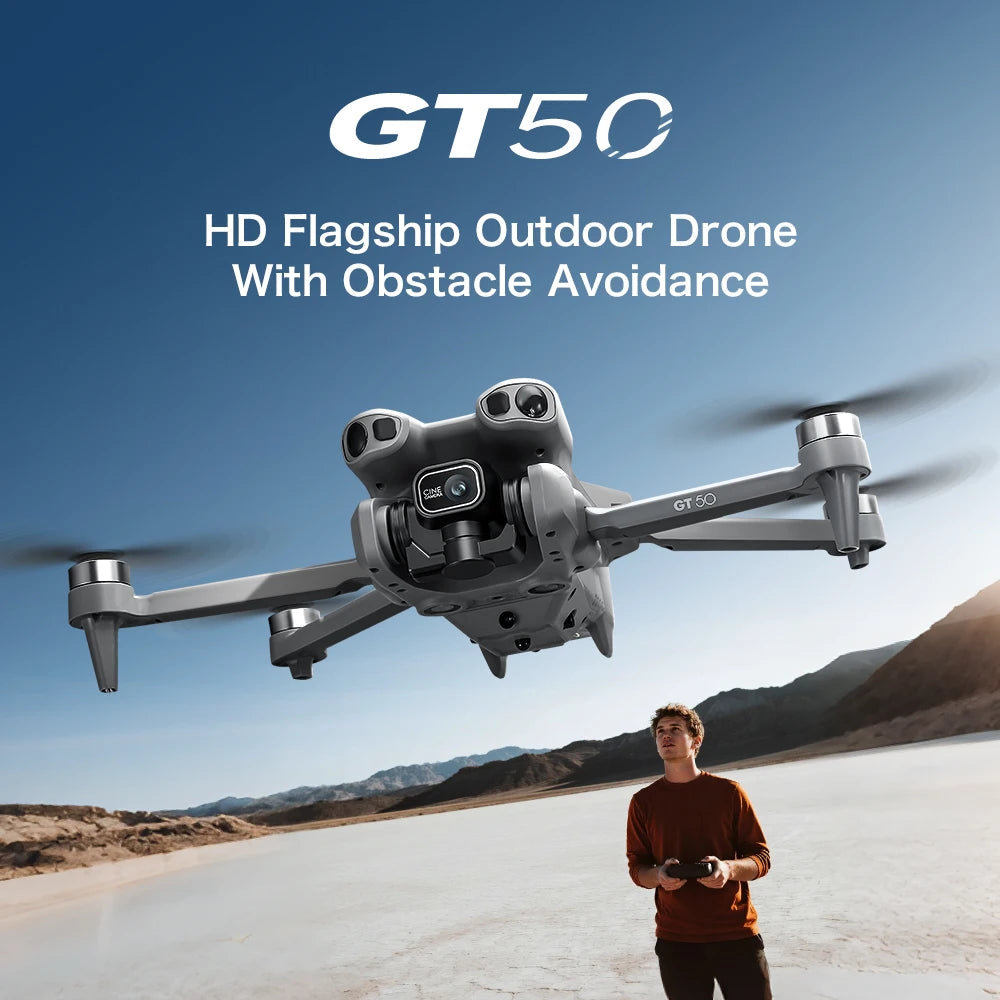 Original GT50 Drone Dual Camera 5G 8K Aerial Aircraft Obstacle Avoidance UAV Fixed GPS Remote Control  Foldable Quadcopter Gifts