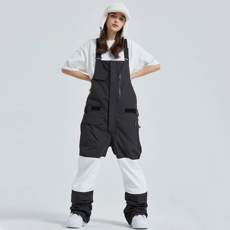 MUTUSNOW 2025 New Winter Women's and Men's Ski Strap Pants Windproof Waterproof Snowboarding Pants Outdoor Snowboard Overalls