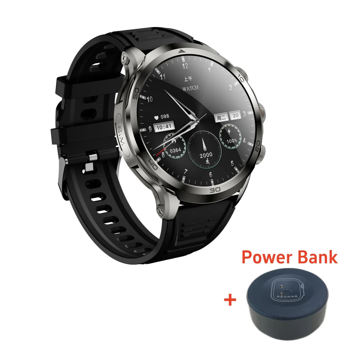 8GB+128GB H19 Smart Watch 1.95-inch Amoled Large Screen 190° Rotary Camera 1900Mah Battery GPS WIFI Android Smartwatch Men Adult
