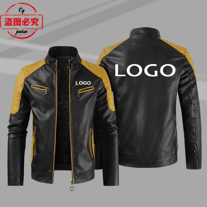 European Size Yamaha Motorcycle Logo Printed Riding Suit PU Leather Jacket Autumn/winter Men's Jacket Racing Suit Workwear