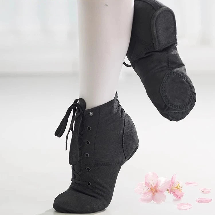 High Top Desinger Ballet Dance Split Heels Sole Shoe Black Red White Men Women Boys Girls Canvas Jazz Shoes