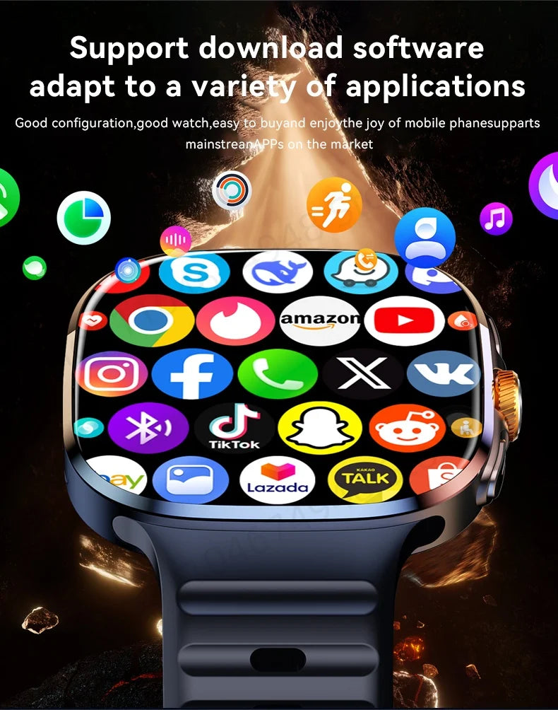 M99 Smart Watch Android 10.0 Smartwatch With Sim Card Rotary Camera GPS WIFI Compass 512GB Storage 2.4inch larger Amoled Screen