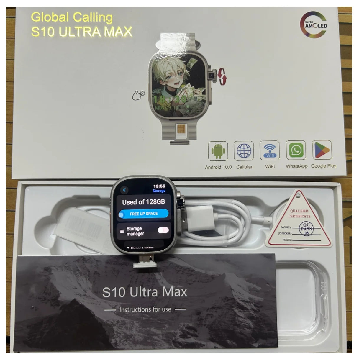 GoldenSpike S10 Ultra Max Smartwatch 5G Android Smart Watch With 2.26'' Amoled Screen 800W Rotary Camera Simcard Slot Video Call