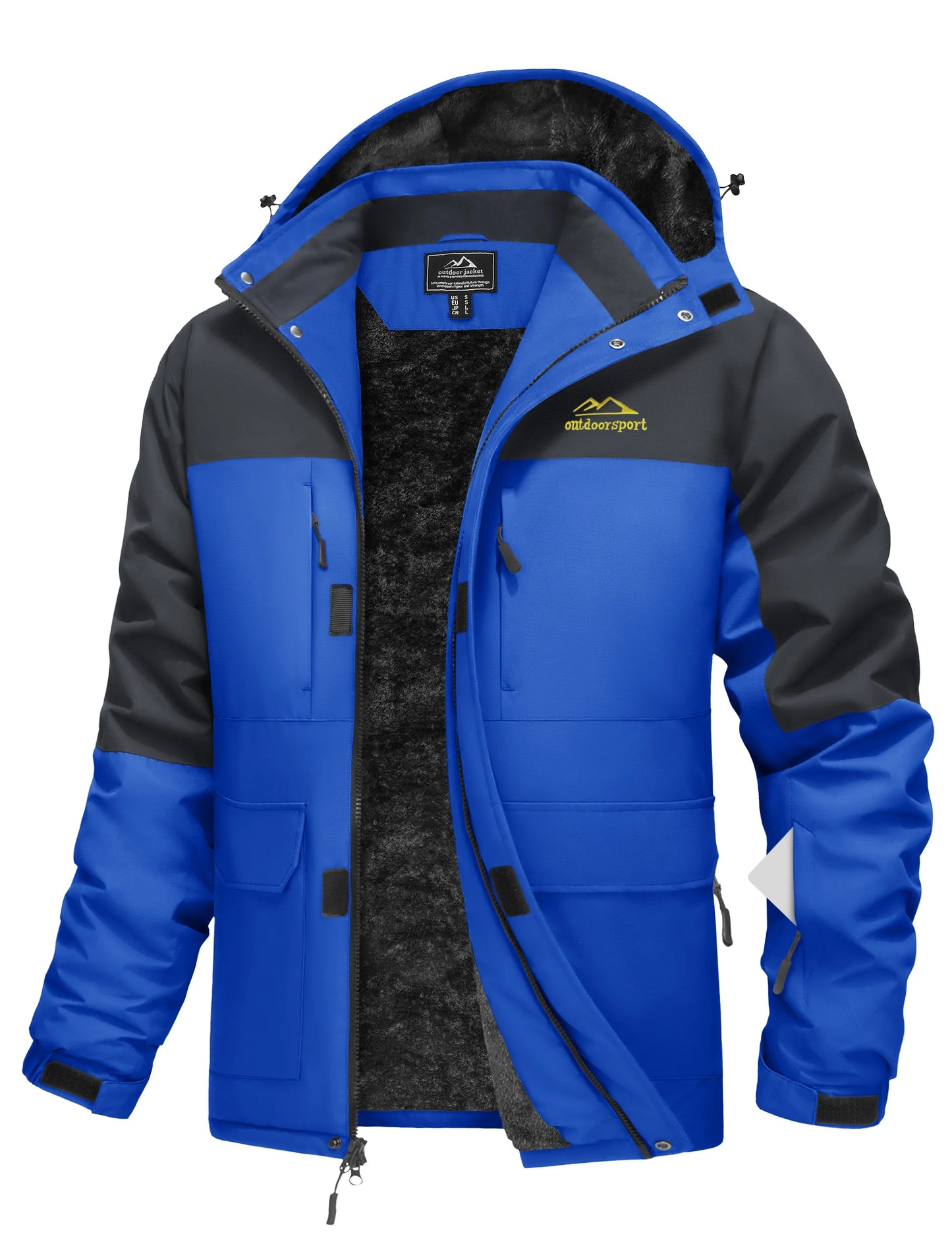 TACVASEN Winter Heavyweight Coats Mens Ski Snow Waterproof Jackets Fleece Warm Snowboard Hooded Jacket Parka Raincoats 9 Pockets