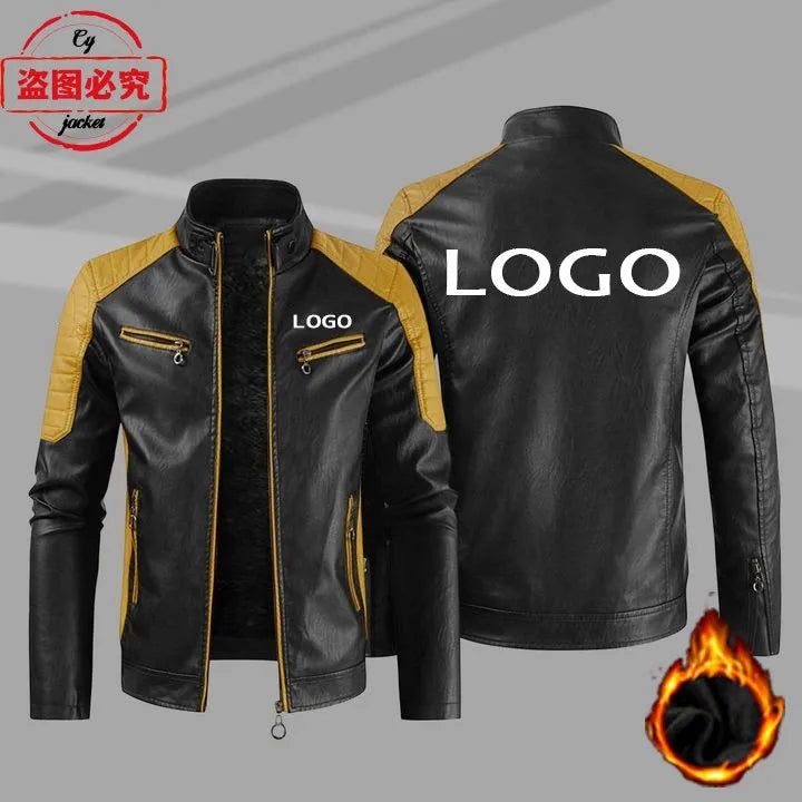 European Size Yamaha Motorcycle Logo Printed Riding Suit PU Leather Jacket Autumn/winter Men's Jacket Racing Suit Workwear