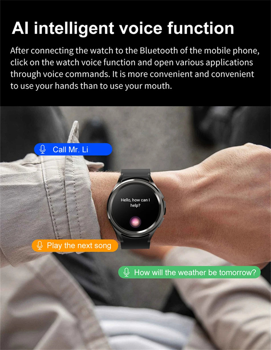 New Smartwatch Men GPS NFC Health Monitoring Heart Rate Blood Oxygen AI Voice Assistant Bluetooth Call Smart Watch 6 Classics