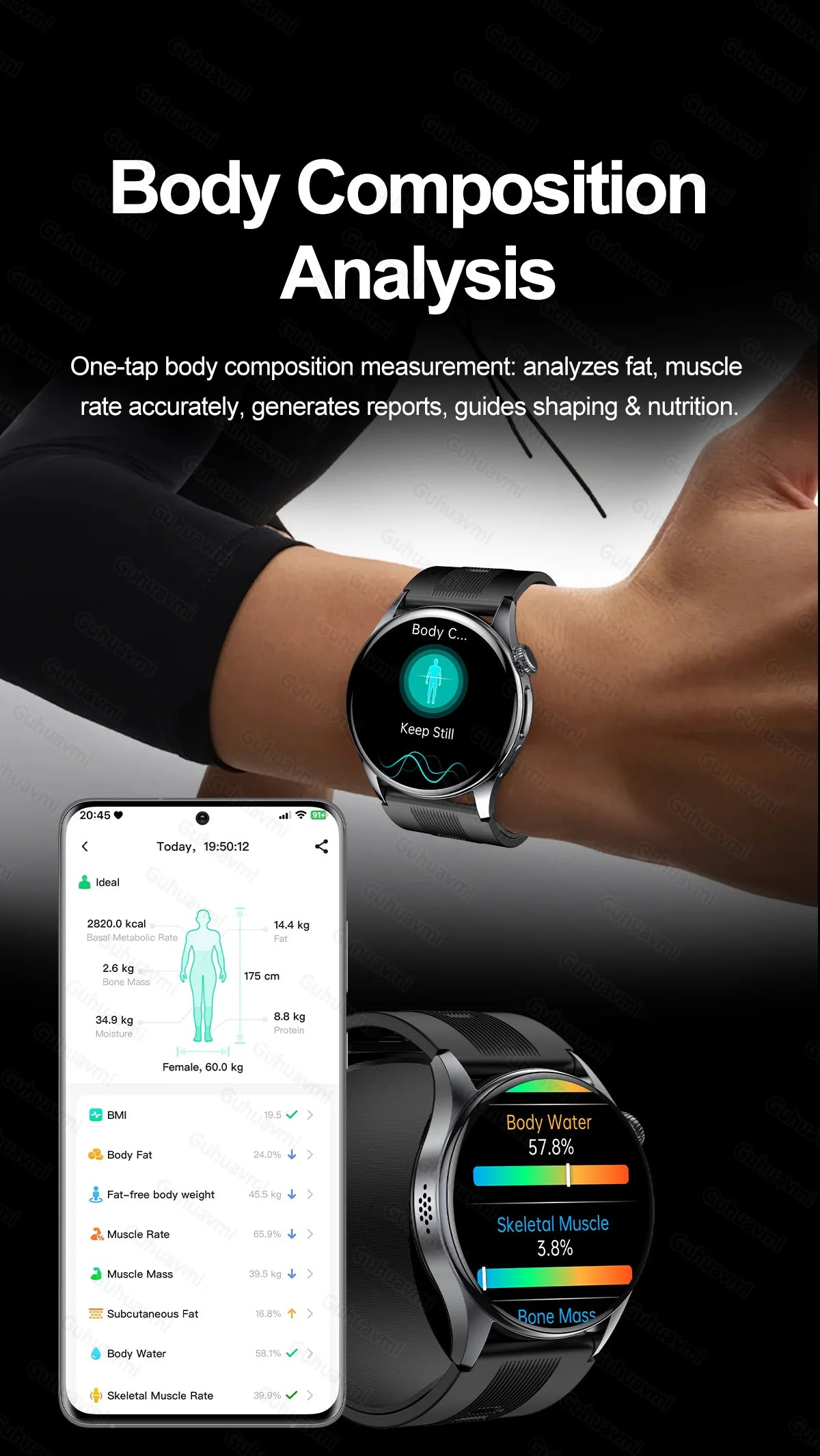 Smartwatch  AMOLED Screen Call ECG Sport Watchs Air pump Measurement BP Micro physical examination AI dial Smart Watch Men Women