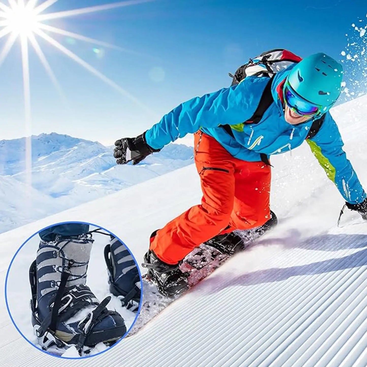 Snowboard Safety Strap 2-Pieces Ski Protection Replacement Rope Snowboarding Security Supplies for Men Women Adults Hobbyists