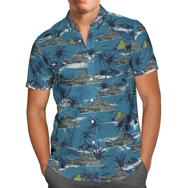 Extra-large streetwear 3d anime green short-sleeved Hawaiian shirt for men, beach summer 5xl for social men
