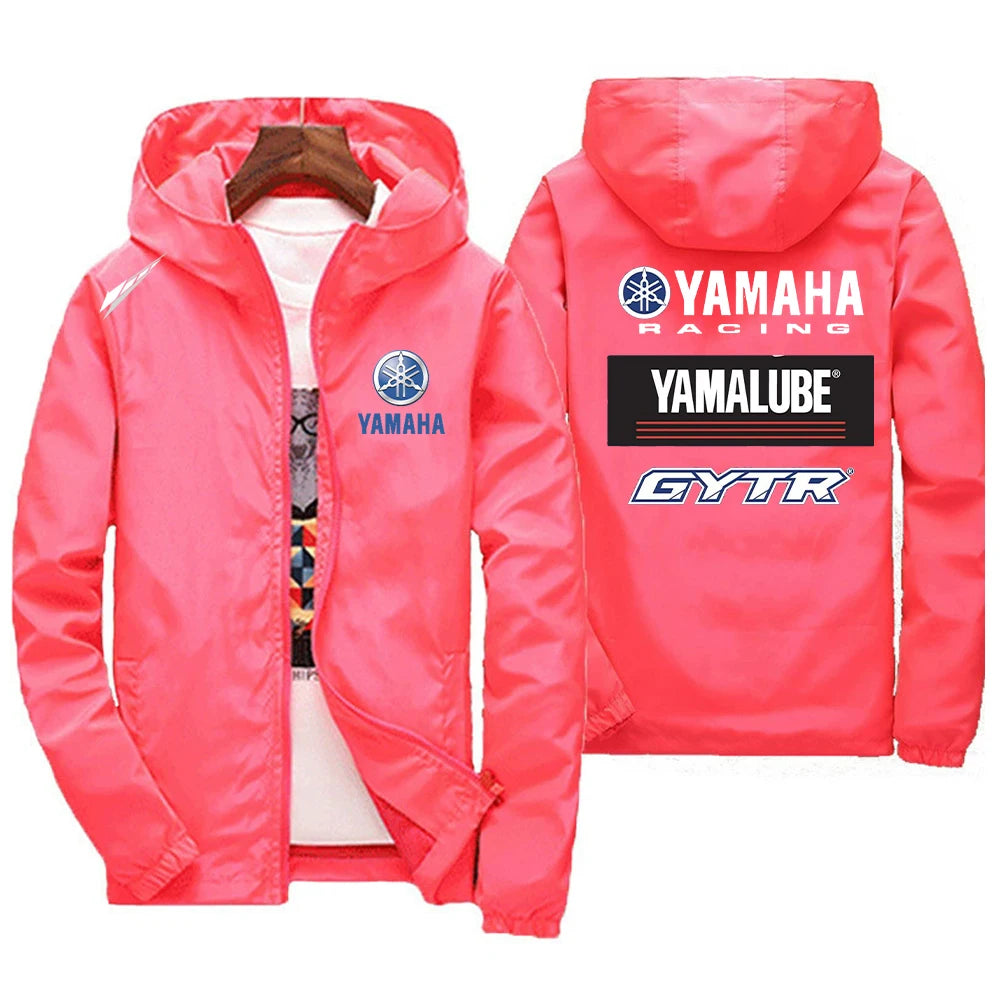 2026 new men's Yamaha GYTR motorcycle windproof hooded jacket men's outdoor sports enthusiasts Yamaha zipper jacket
