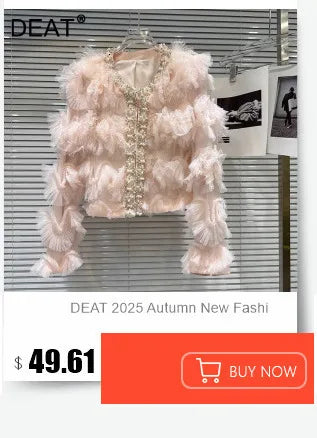 DEAT 2025 Autumn New Fashion Metal Buckle Design Shoulder Strap Denim Short Jacket For Women High Street Coat Female 11A06995