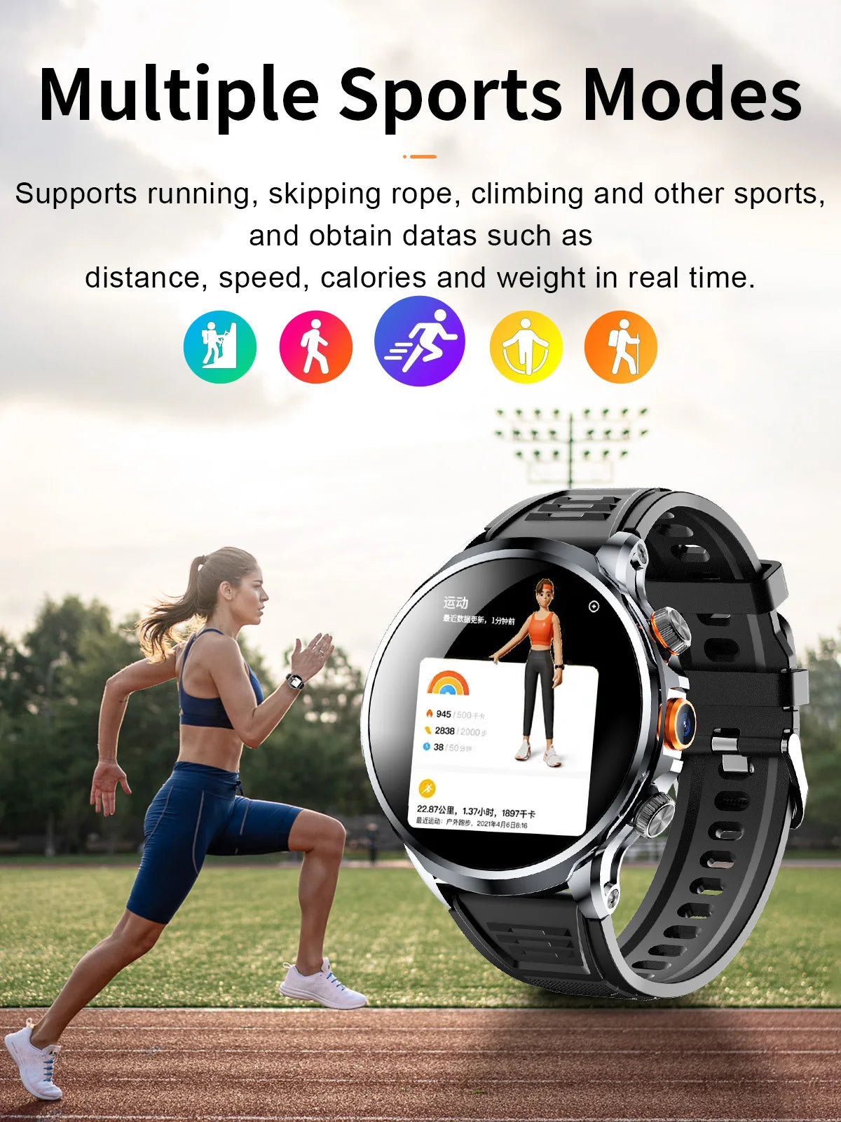 16+256GB Android H18 Smartwatch 4G LTE 1100Mah Battery Play Store Heart Rate 1.95 inch Spherical screen Smart Watch Men GPS WIFI