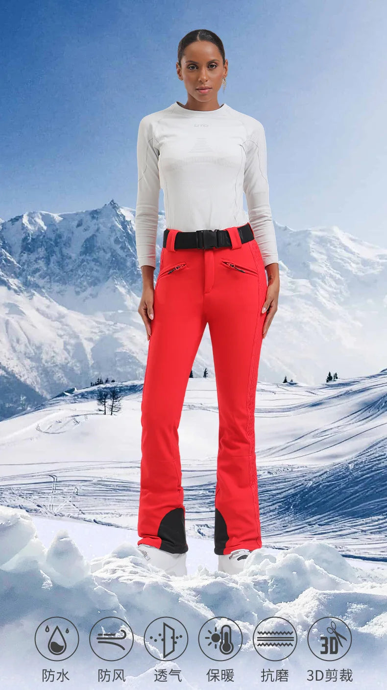 Ski Pants New Women's Double Board Slim Winter Windproof Waterproof Warm Outdoor Sports Ski Pants