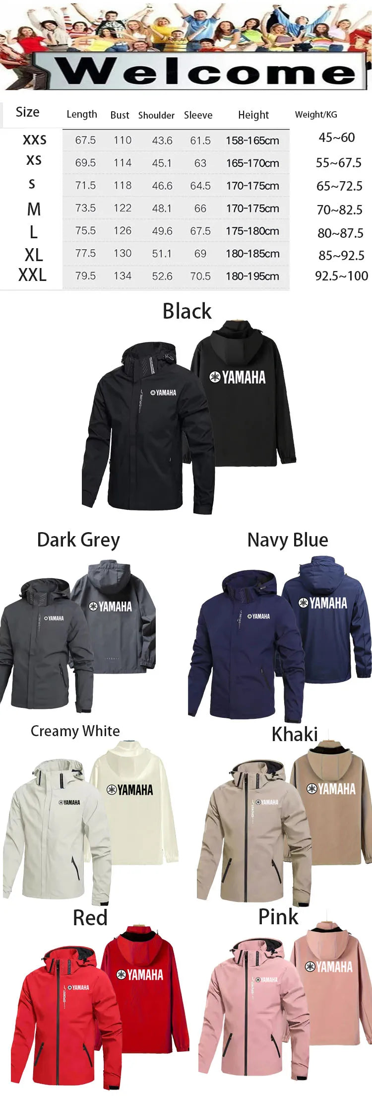 2026 Yamaha NEW Off-road Motorcycle Waterproof Jacket Men's And Women's Yamaha Logo  Outdoor Sports Hooded Zipper Jackets Coat