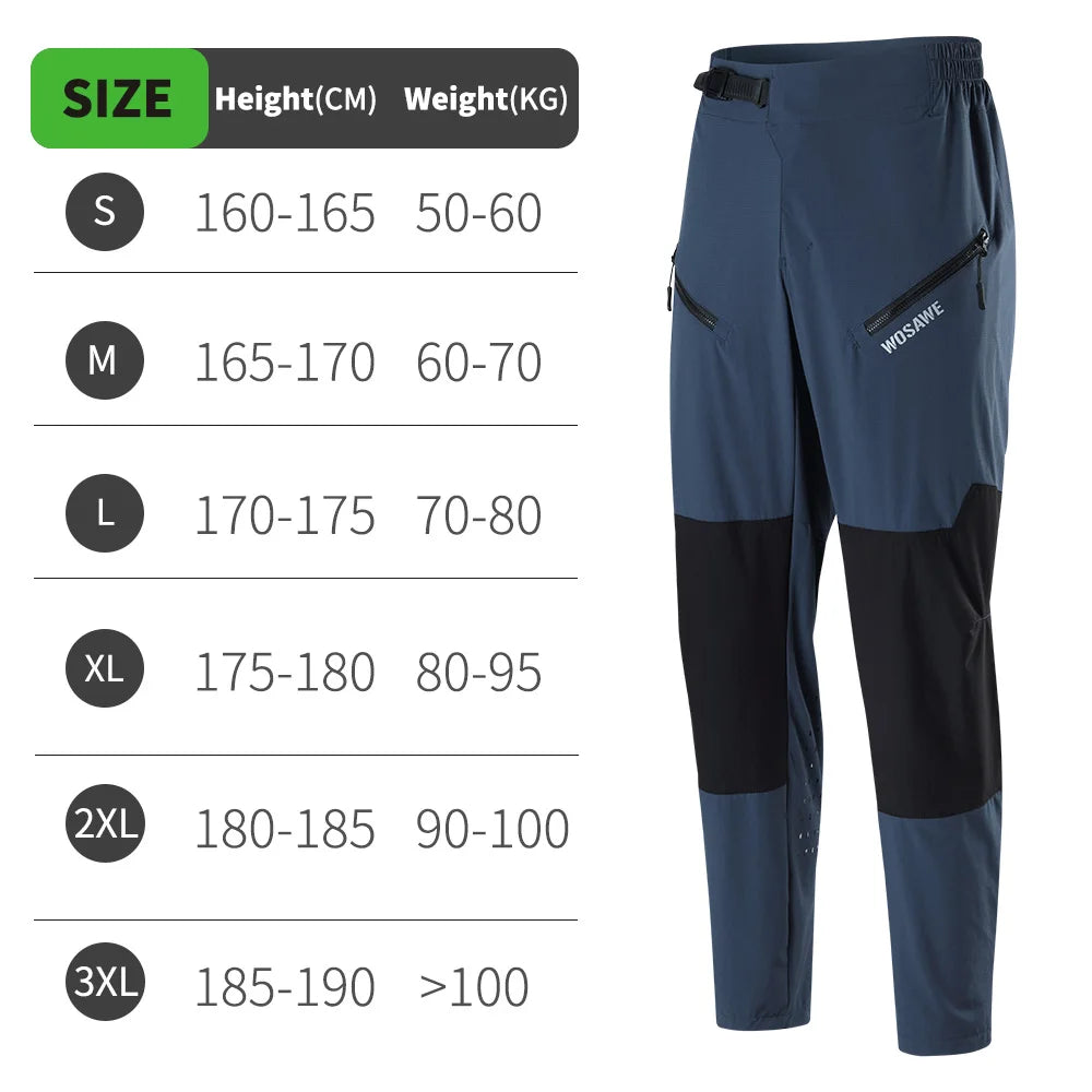 WOSAWE Men's Motorcycle Pants Summer Motocross Clothing Off Road BMX ATV DH Mountain Bike Cycling Moto Long Pants