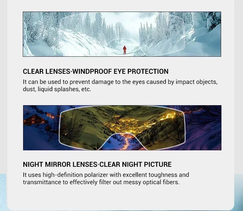 Kapvoe Winter Photochromic Ski Goggle Snow Anti-Fog Sunglasses Snowboard Mask for Men Women Eyewear UV400 Glasses Snowmobile