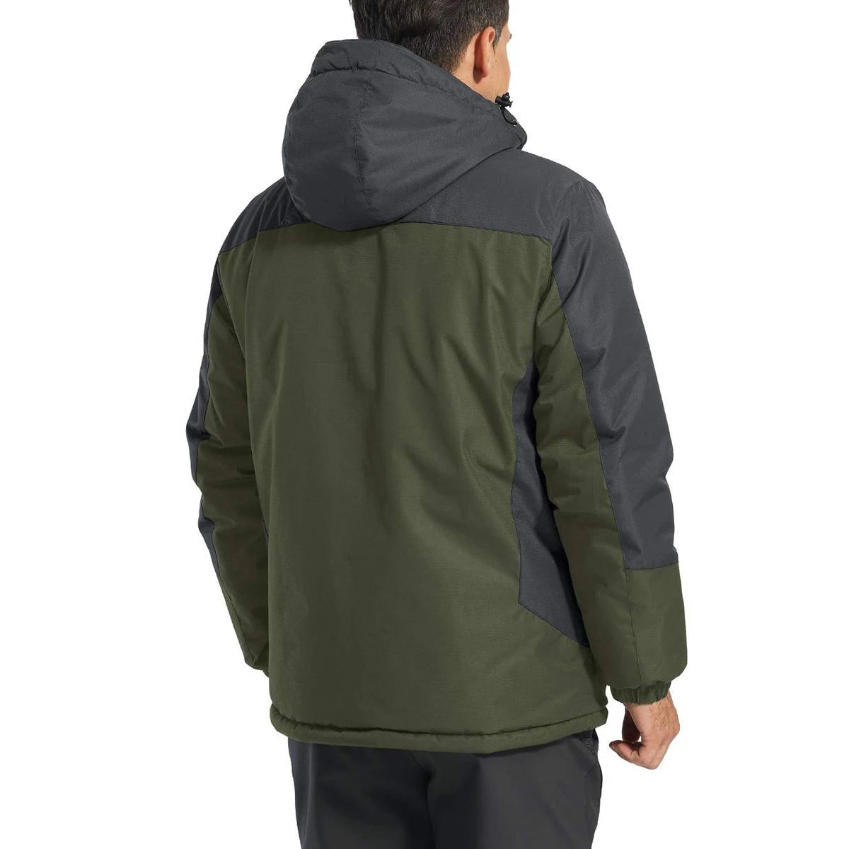 TACVASEN Men's Fleece Lined Skiing Jacket Windproof Detachable Hood Winter Thicken Warm Parkas Waterproof Outdoors Working Coat