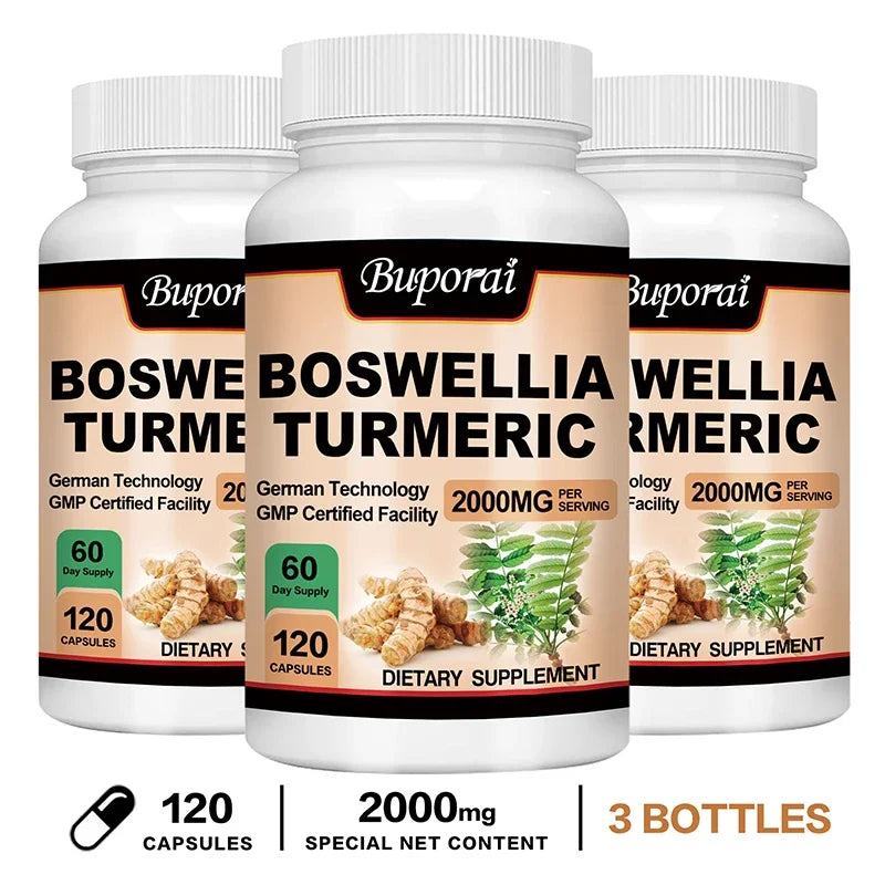 Boswellia Turmeric - Joint Health Supplement, Antioxidant, Helps with Back, Knees & Hand Discomfort
