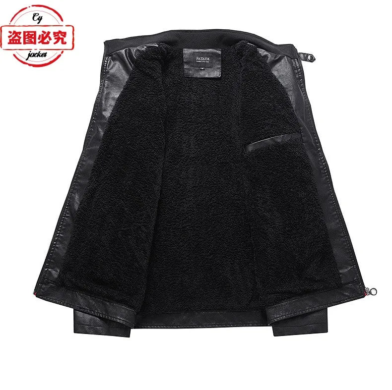 European Size Yamaha Motorcycle Logo Printed Riding Suit PU Leather Jacket Autumn/winter Men's Jacket Racing Suit Workwear