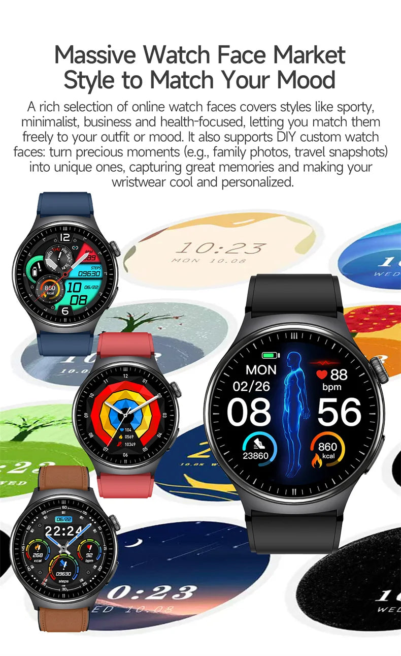 2026New Health Diagnosis Smart Watches Men Sport ECG Heart Rate Blood Pressure Uric acid Waterproof Smartwatches For Men women