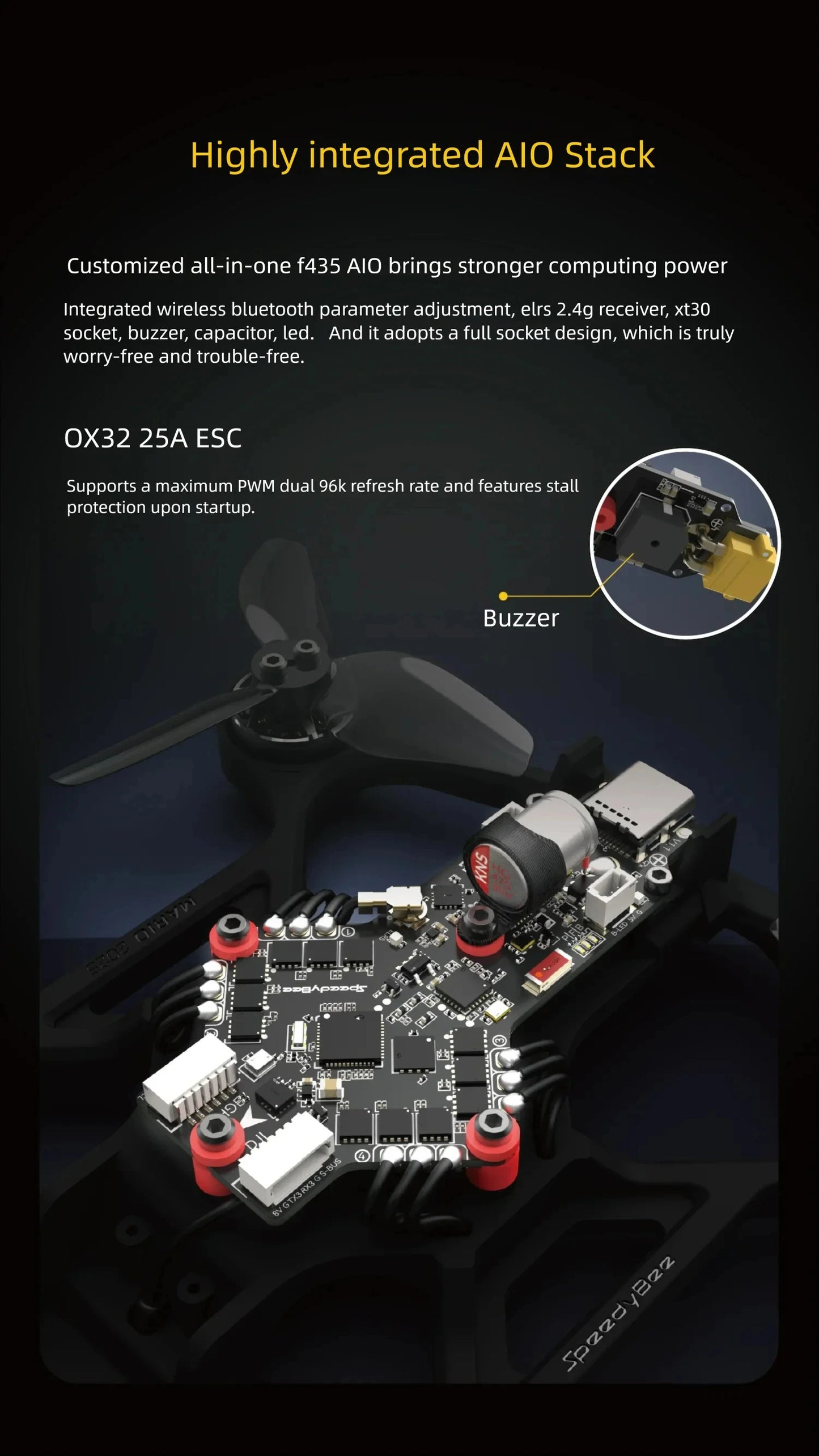 SpeedyBee Mario Mini25 PW /Mario Mini25 O4 Air Unit /Mario Mini25 O4 Air Unit PRO FPV Drone KIT RC Quadcopter for Christmas Gift