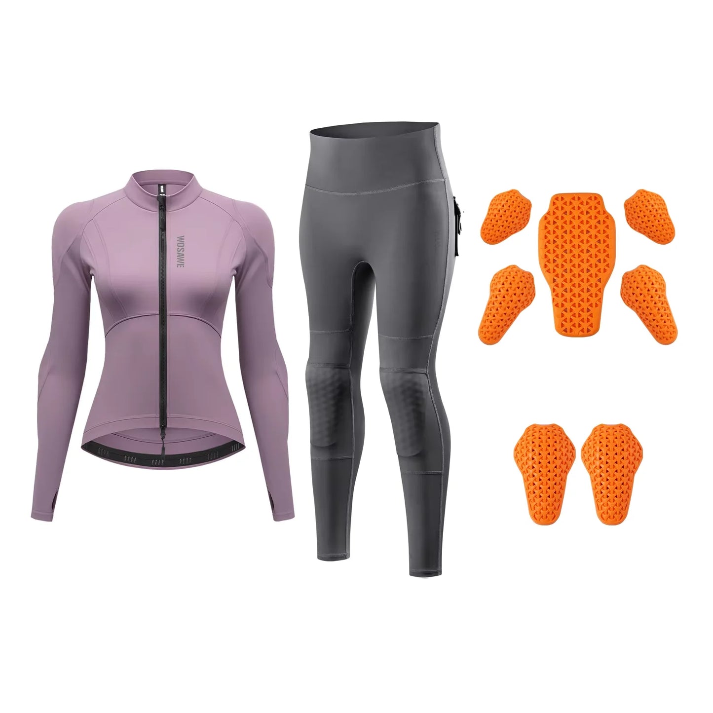 WOSAWE Women Motorcycle Jacket Lady Full Body Armor Set CE Certified Summer Riding Safety Jacket Pants Built-in Protective Pads