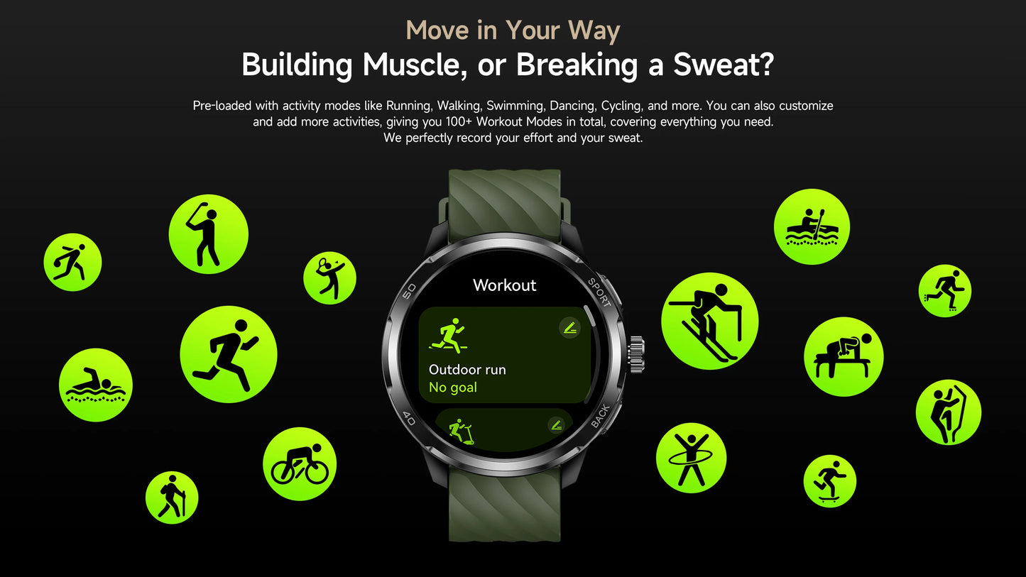 Ulefone Armor Watch Pro Smartwatch 1.5" AMOLED Display, Built-in GPS, Heart Rate Monitor, Sports Smart Watch for Men & Women
