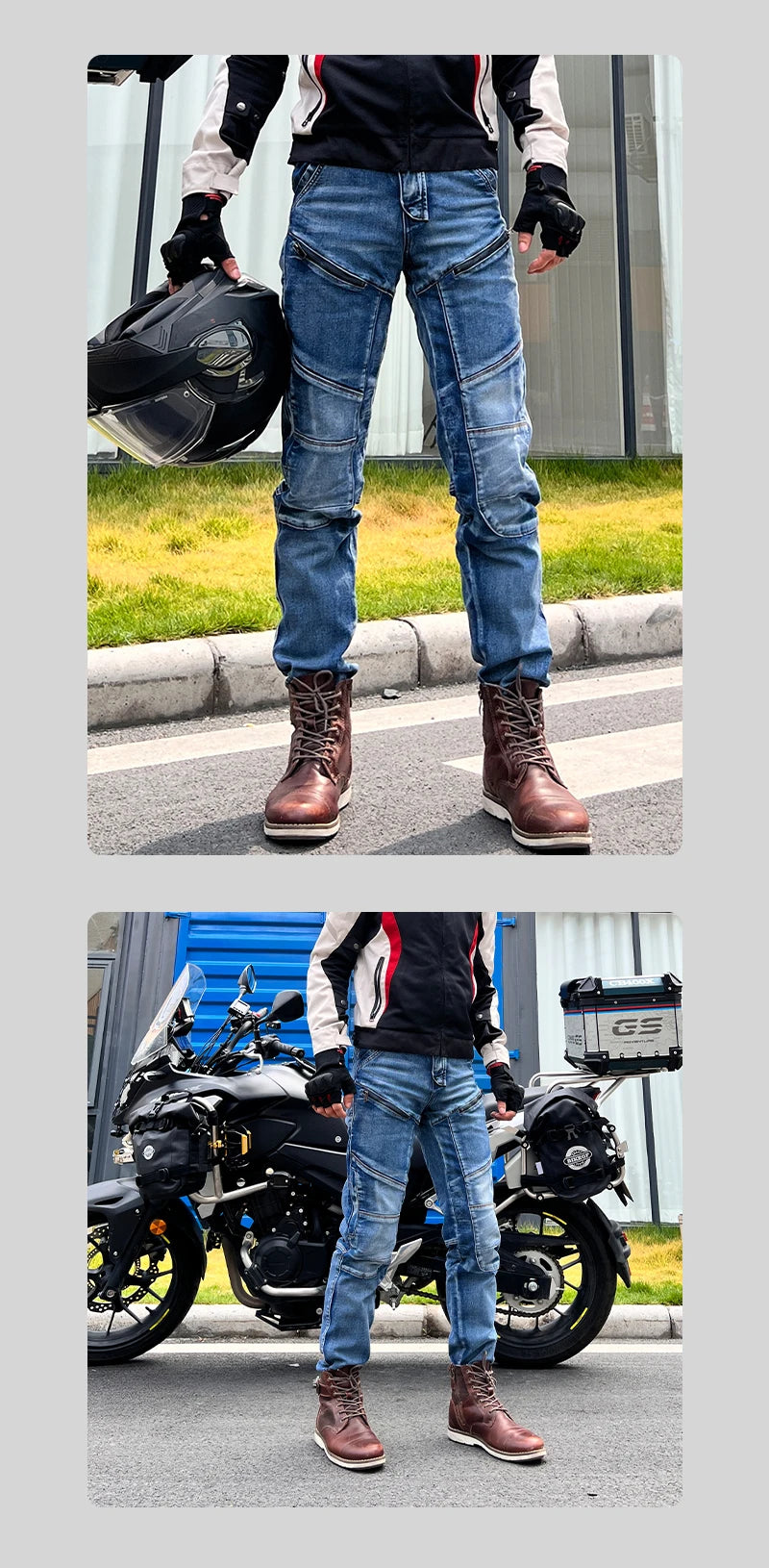 Men Moto Jeans Motorcycle Pants Protective Gear Touring Motorbike Trousers Motocross Pants CE Protective Gear Stretch Jeans