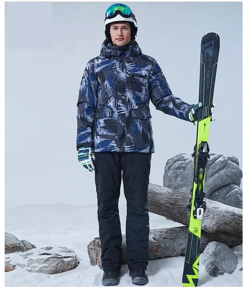 High Quality Men's Winter Waterproof Snowboard Jacket Pants Set Male Breathable Windbreak for Adults Ski Suits