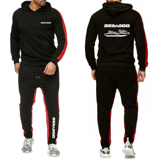 2024 Spring New Men Sea Doo Seadoo Moto Sweatpants 2-piece Set Casual Spliced Pants Baseball Stand Neck High Quality Jacket Coat