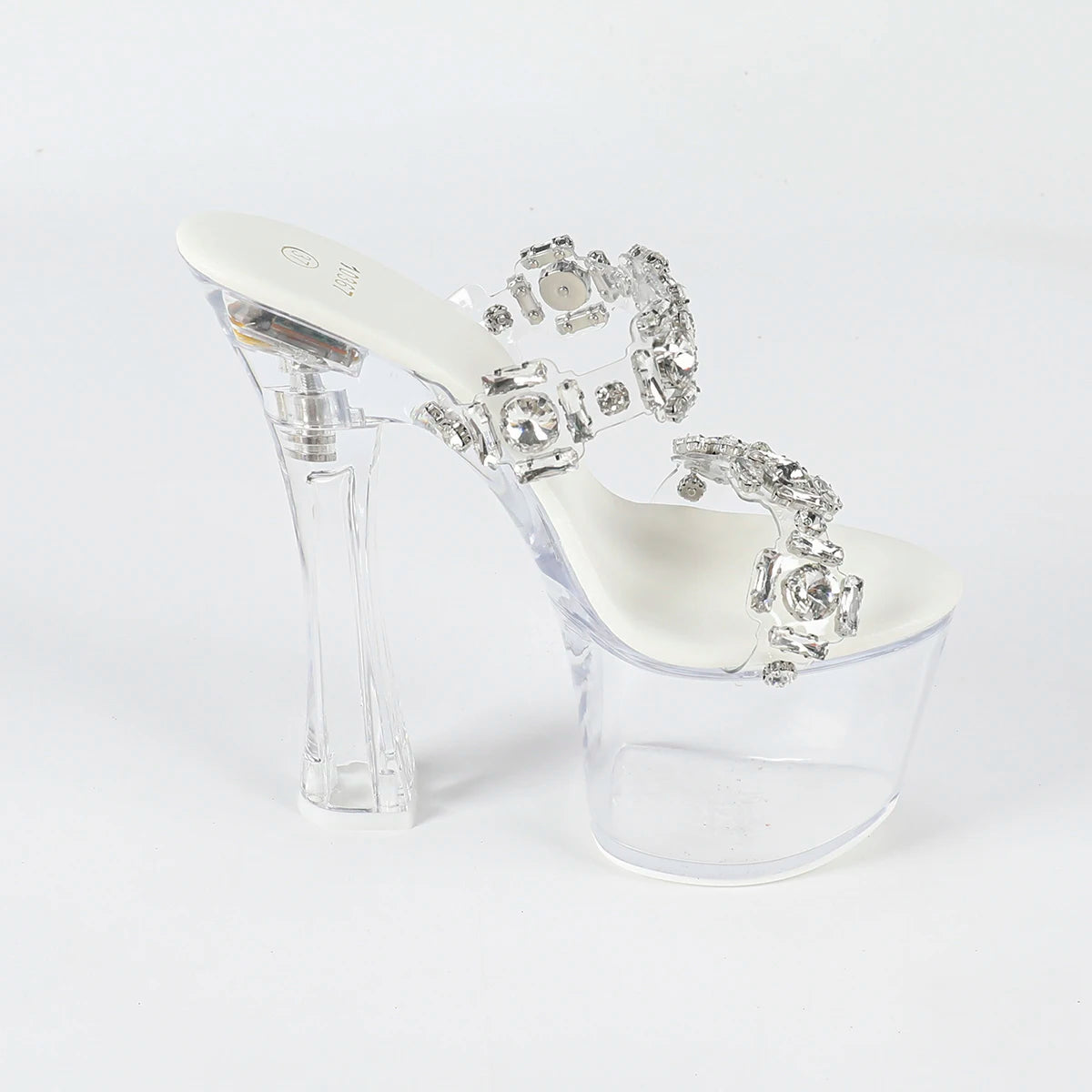 Summer PVC Transparent Slippers Designer 2025 new Women Clear Platform 18CM Super High Heel Slides Sandals Nightclub Dance Shoes