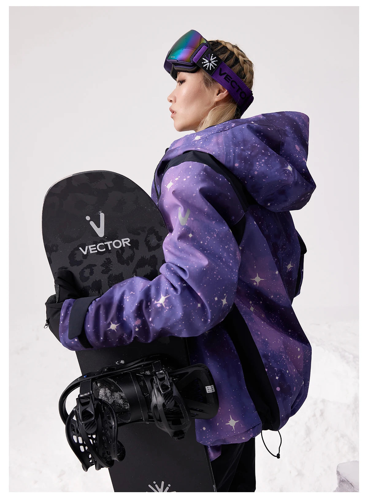 VECTOR Men Women 3L Cotton Ski Jacket Ski Pants Warm Windproof Winter Overalls Waterproof Outdoor Sports Clothing Snowboard