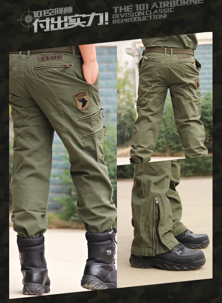 Men's Cargo Pants Outdoors Style Tactical Pants Male Camo Jogger Plus Size Cotton Many Pocket Men Camouflage Black Trousers