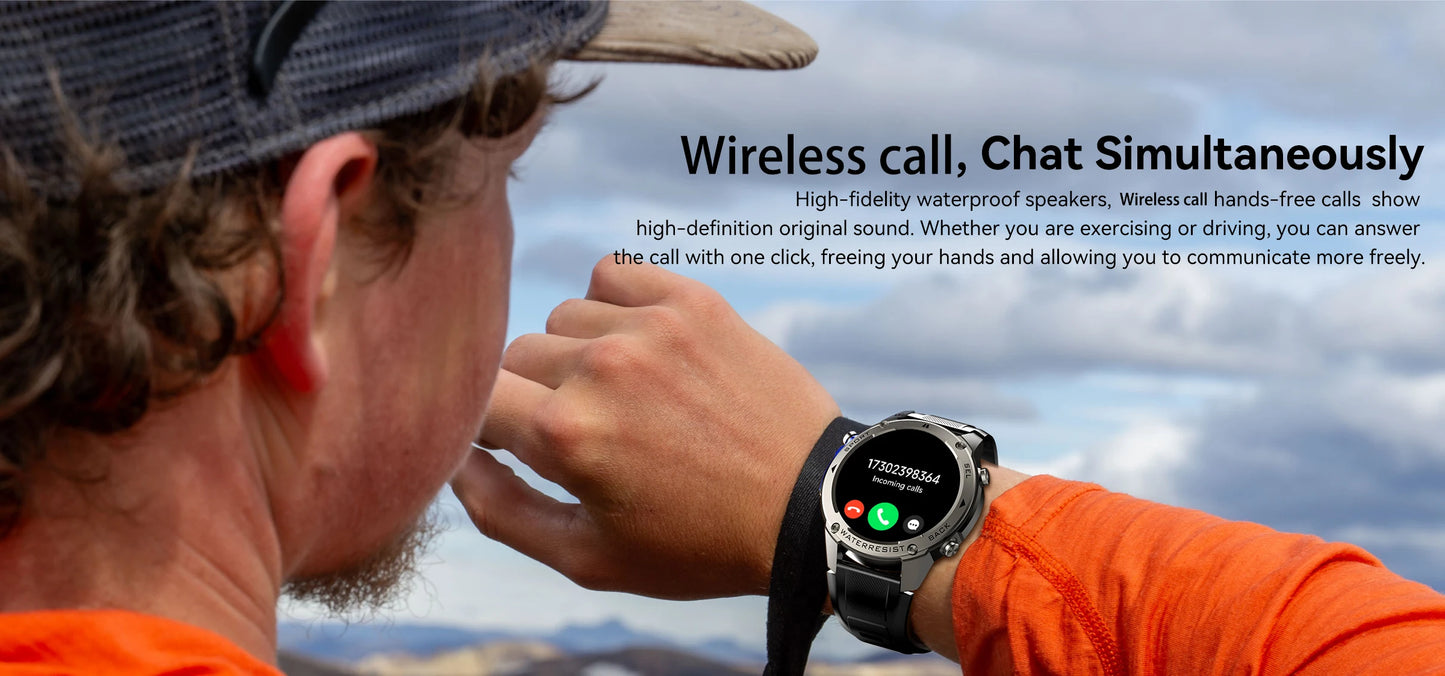 For Xiaomi Huawei Men GPS SmartWatch 2024 New Bluetooth Call 1.43inch AMOLED Compass 500mAh Battery 10ATM Waterproof Smart Watch