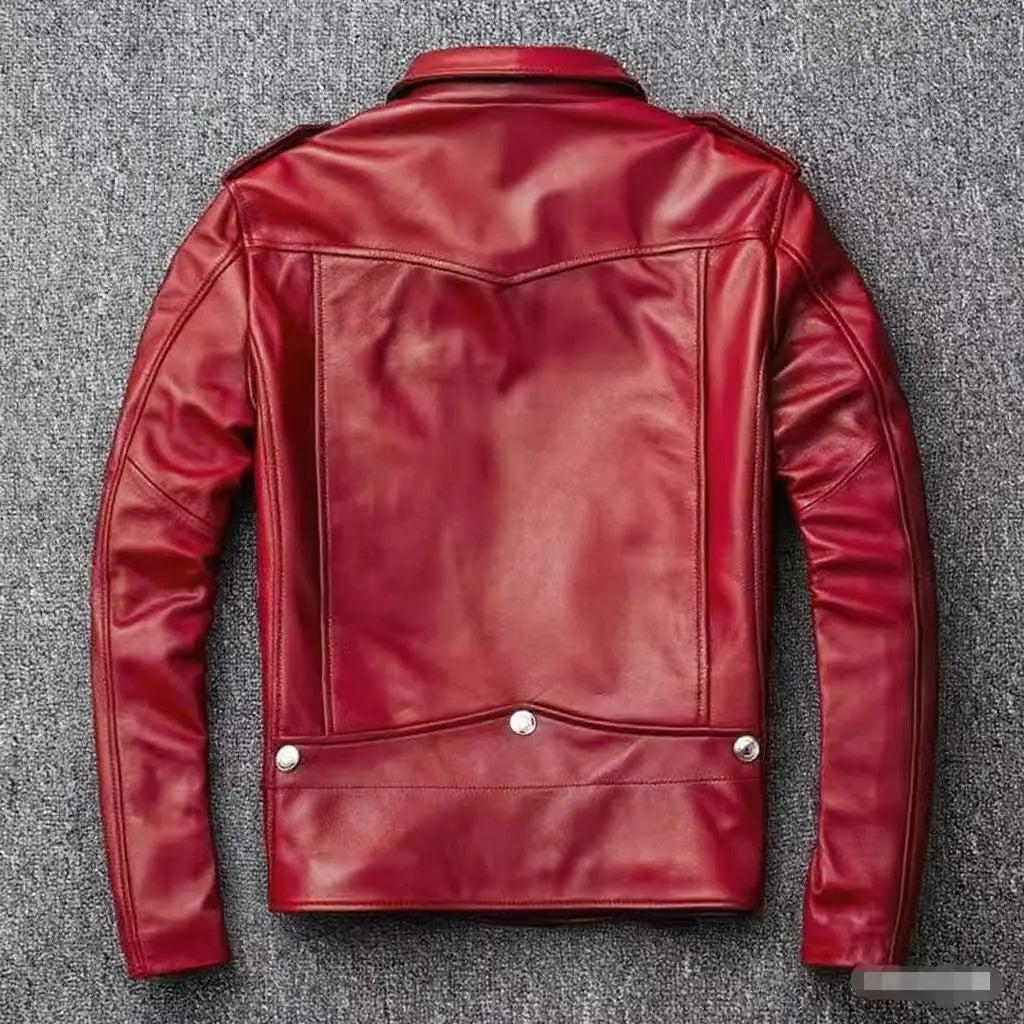 2026 Men's Lapel Oblique Zipper PU Locomotive Leather Jacket, Autumn, New Casual Versatile Slim Fit, Leather Jacket
