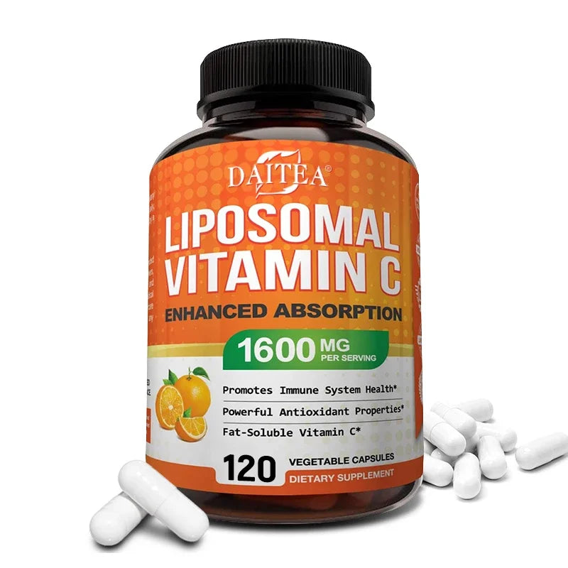 Liposomal Vitamin C 1600 Mg - Highly Absorbable, Fat Soluble Vitamin C, Antioxidant Supplement, Immune System & Collagen Booster