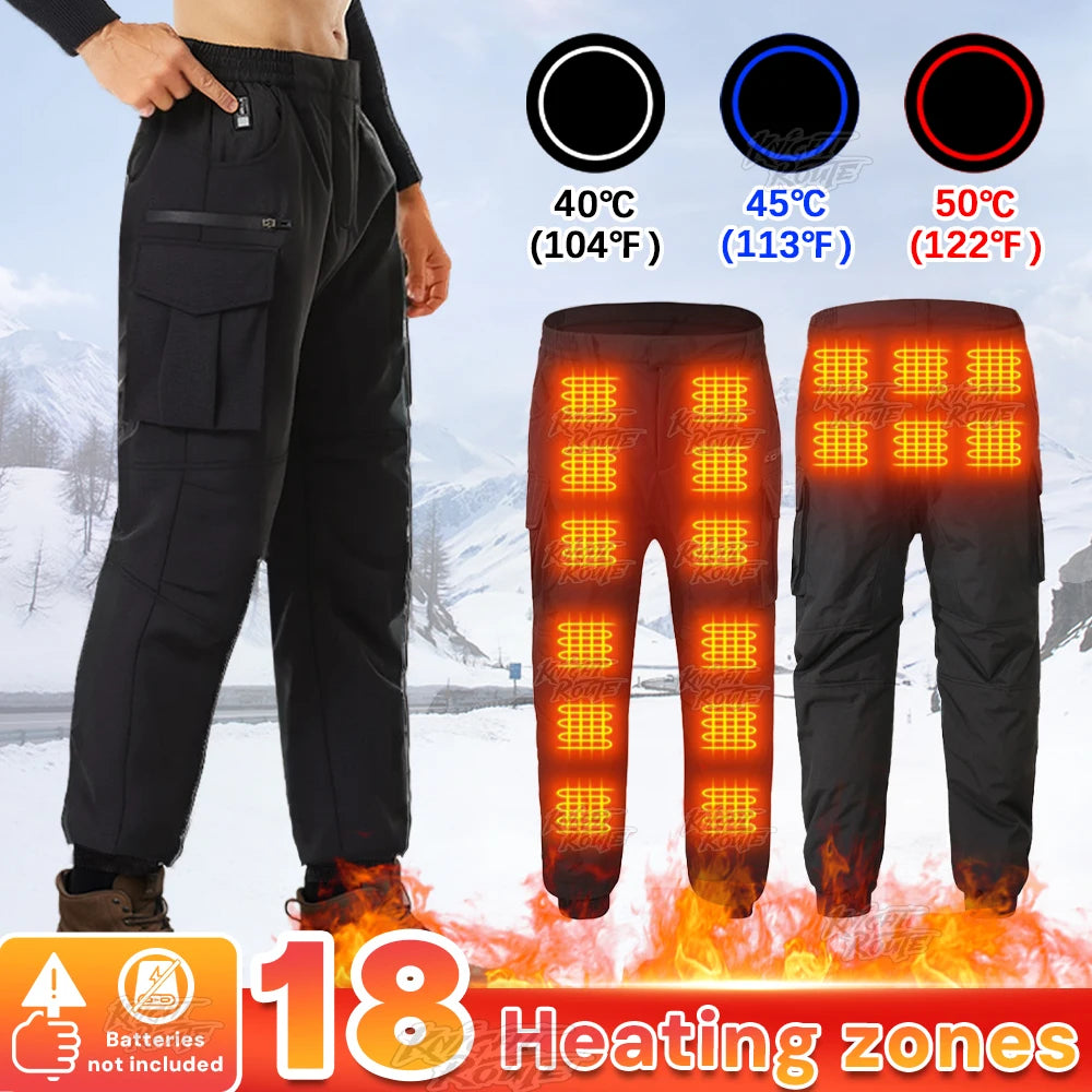 Winter Heated Pants 18-Zone Heating with Dual Control,3-Temperature Settings,Perfect for Ski and Cold Weather Work as Casual