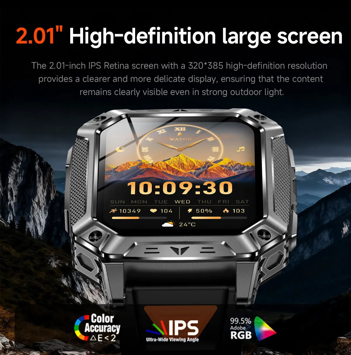 2026 HOT New 1400mAh Large Battery Smart Watch Military Quality 10ATM Waterproof Tactics 100+Sport Bluetooth call SmartWatch Men